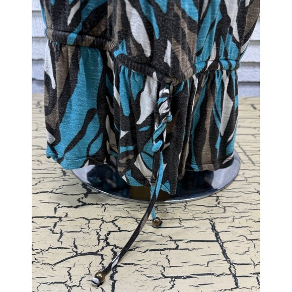 Apt 9 Women's Plus Blue Swirl Stripe Pattern Ruffle Tank Top Shirt Size PM - Picture 4 of 12